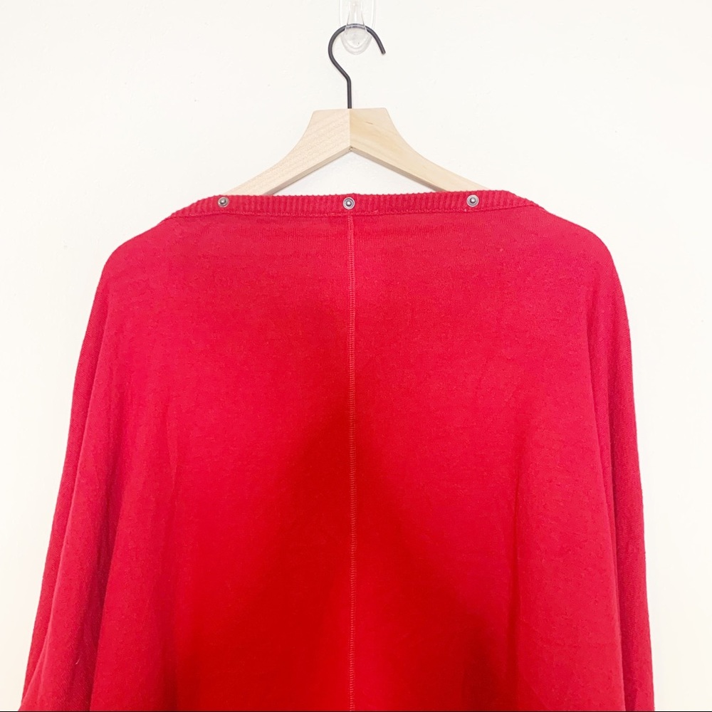 NWT Vince Camuto Red Snap Button Trim Dolman Sleeve Sweater XL - Picture 8 of 12